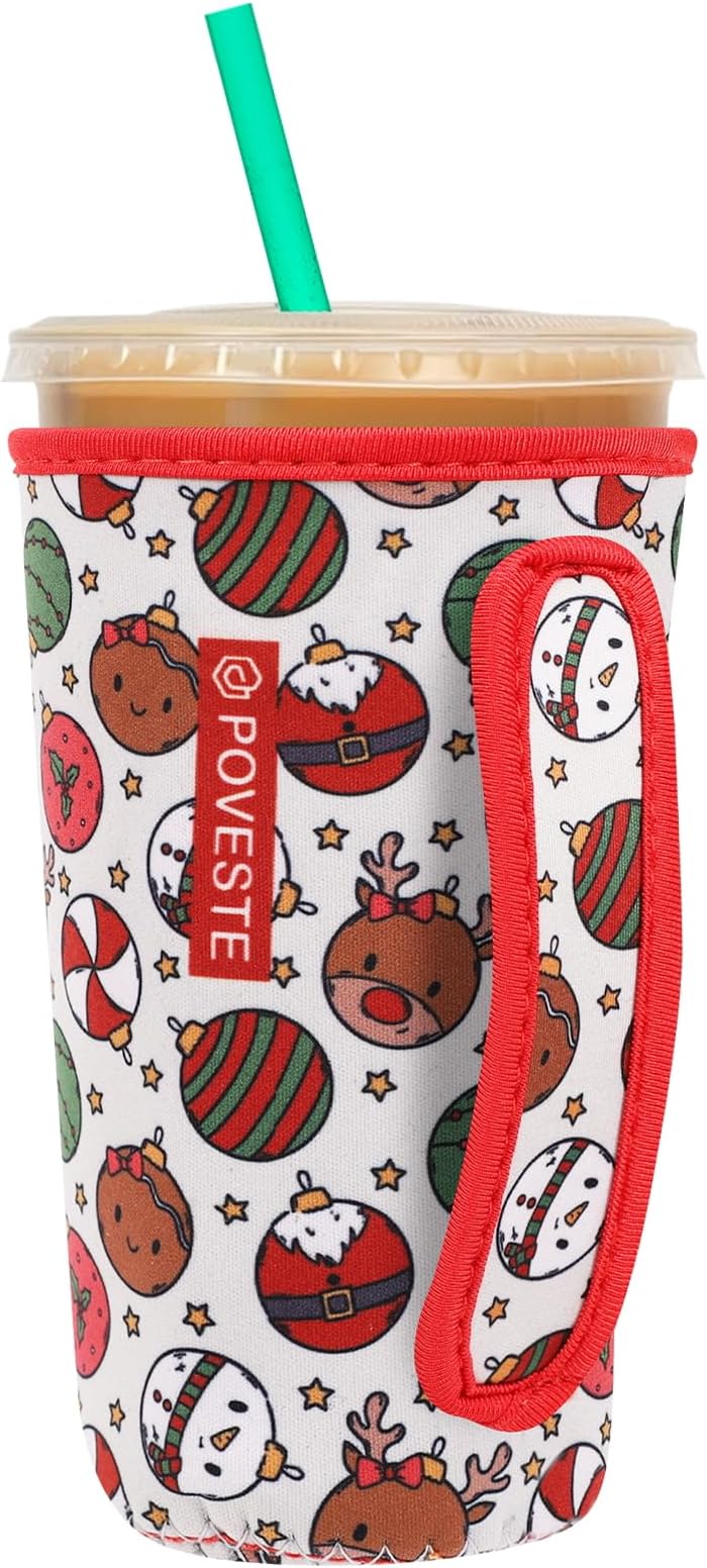 Poveste Reusable Neoprene Insulator Sleeve for Iced Coffee & Cold Soda
