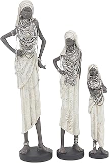 Deco 79 Polystone Woman Handmade Decorative Sculpture Standing African H...