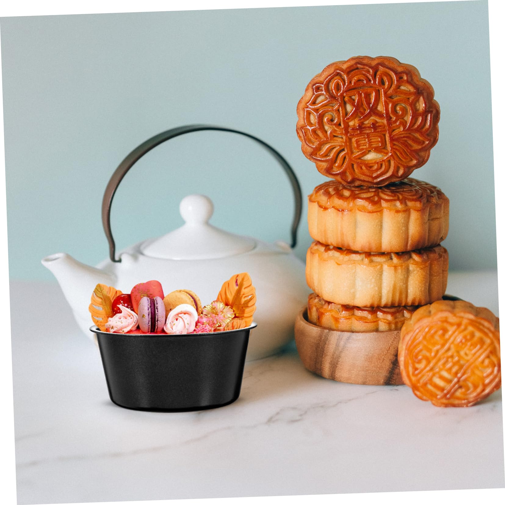 Ciieeo 5 Juegos Molde De Pudín Molde De Pastel Pequeño Taza Para Hornear Moldes Para Pasteles Molde Para Pasteles Moldes Para Pastel De Queso Mini Budines Acero Carbono Black 3 Piezas * 5