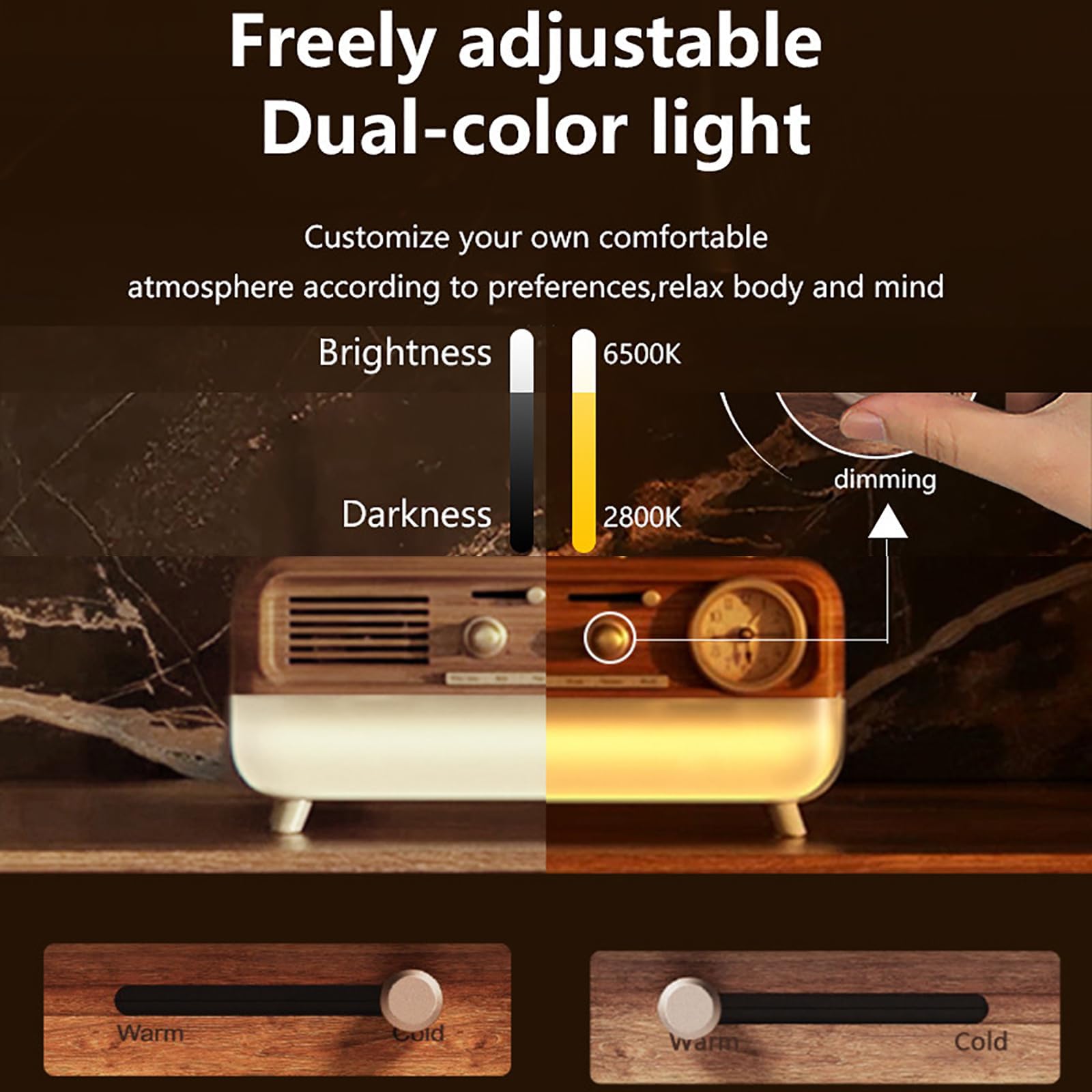 Altoparlante Bluetooth con macchina del rumore bianco e luce sveglia a LED, 6 suoni naturali, 3 livelli di spegnimento temporizzato, ideale per meditazione e relax a casa