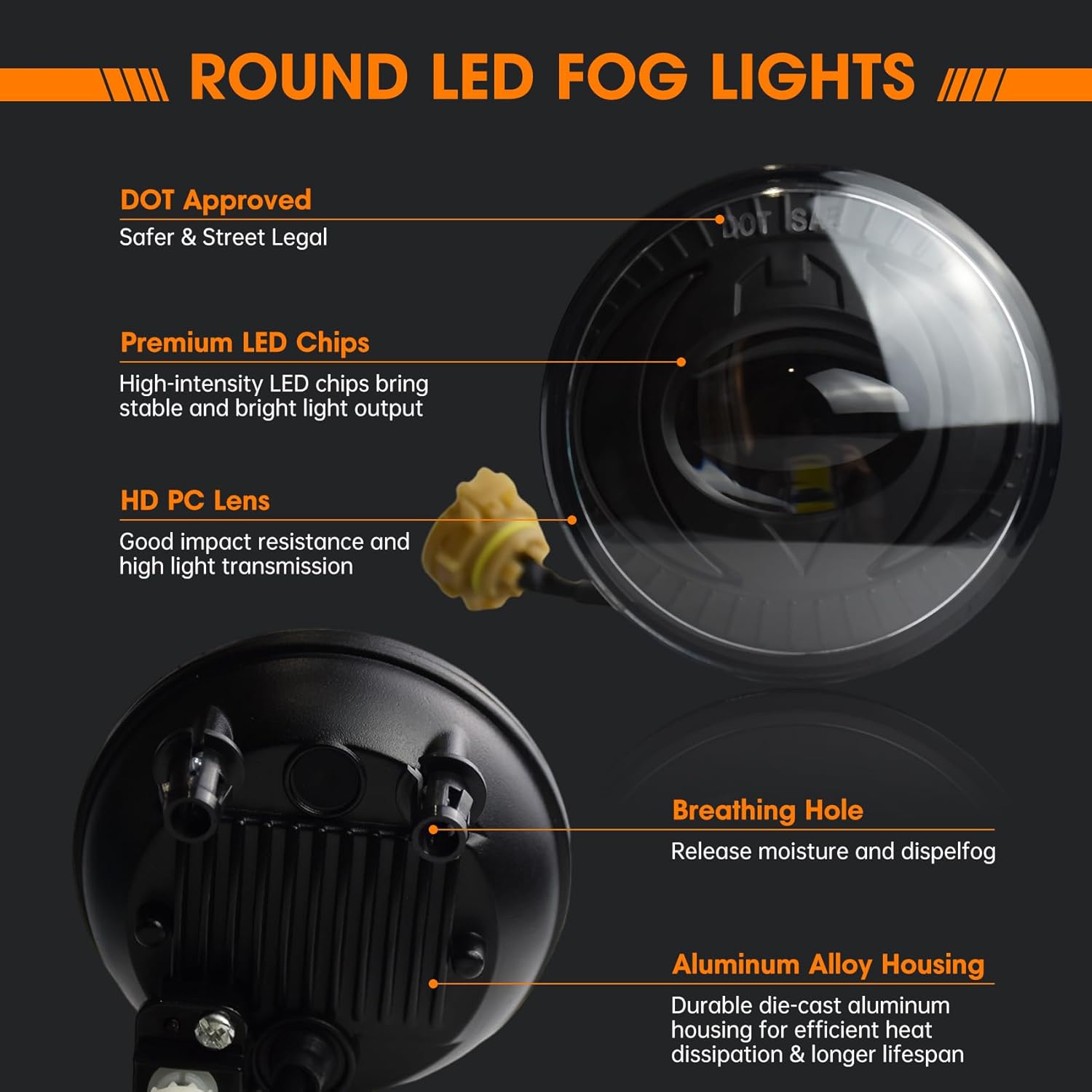 Upgrade LED Fog Light Assembly, Vehicle Specific Fit for 2007-2014 Chevy Suburban Avalanche 2007-2013 Tahoe Camaro 2007-2016 GMC Acadia Yukon Sierra Canyon 2015-2017 Colorado Silverado