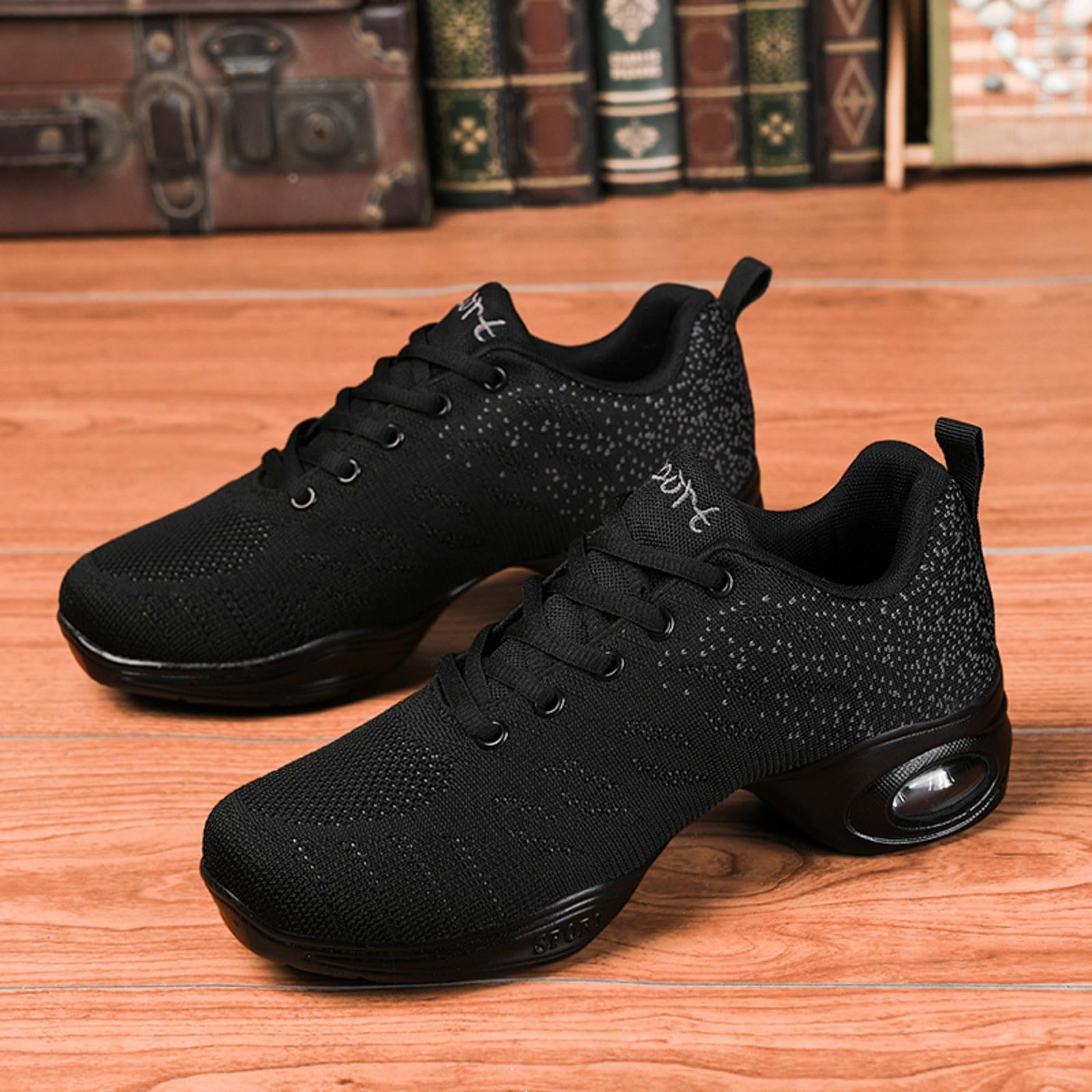 Generisch Damen Schuhe Sport-Jazzschuhe für Damen luftgepolsterte Fitness-Turnschuhe mit Schnürsenkeln vielseitige Tanz-Trainingsschuhe für Freizeit Alltag