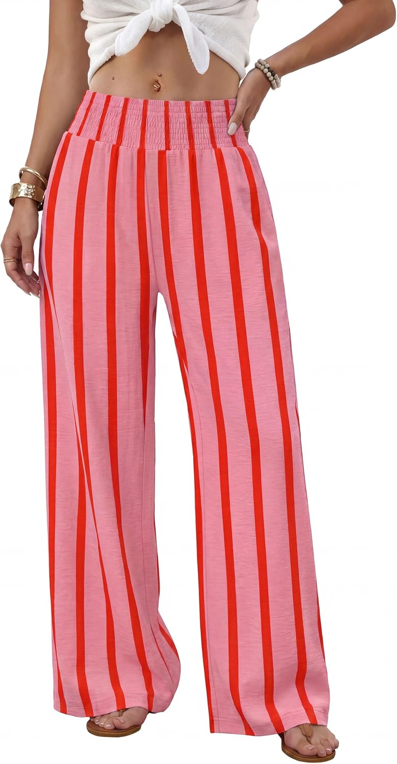Sampeel Wide Leg Pants Woman High Waist Trousers with Pockets Casual Lounge thumbnail