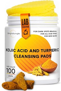 Koji and Turmeric Cleansing Pads - 100 Pads | Rich in Ginger Root Oil & Amino Acids | Face & Body - 100 Count