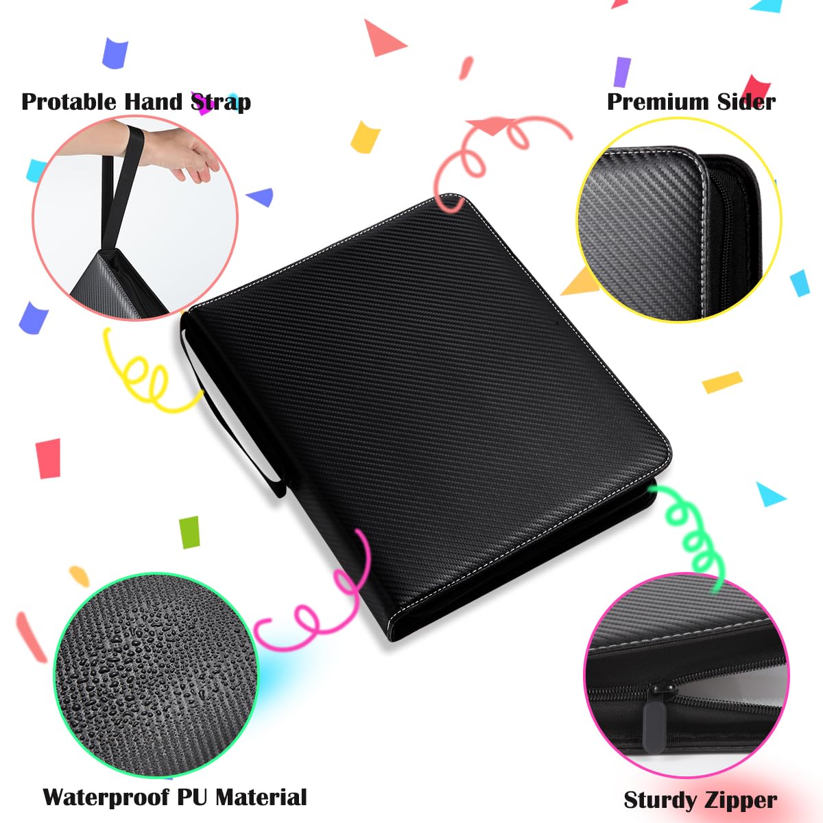 400-Pocket Trading Card Binder With 50 Pages - Zippered Card Collection Album