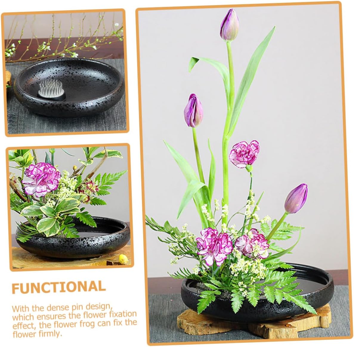 Flower Frog Holder for Arrangements, Dense Pin Design