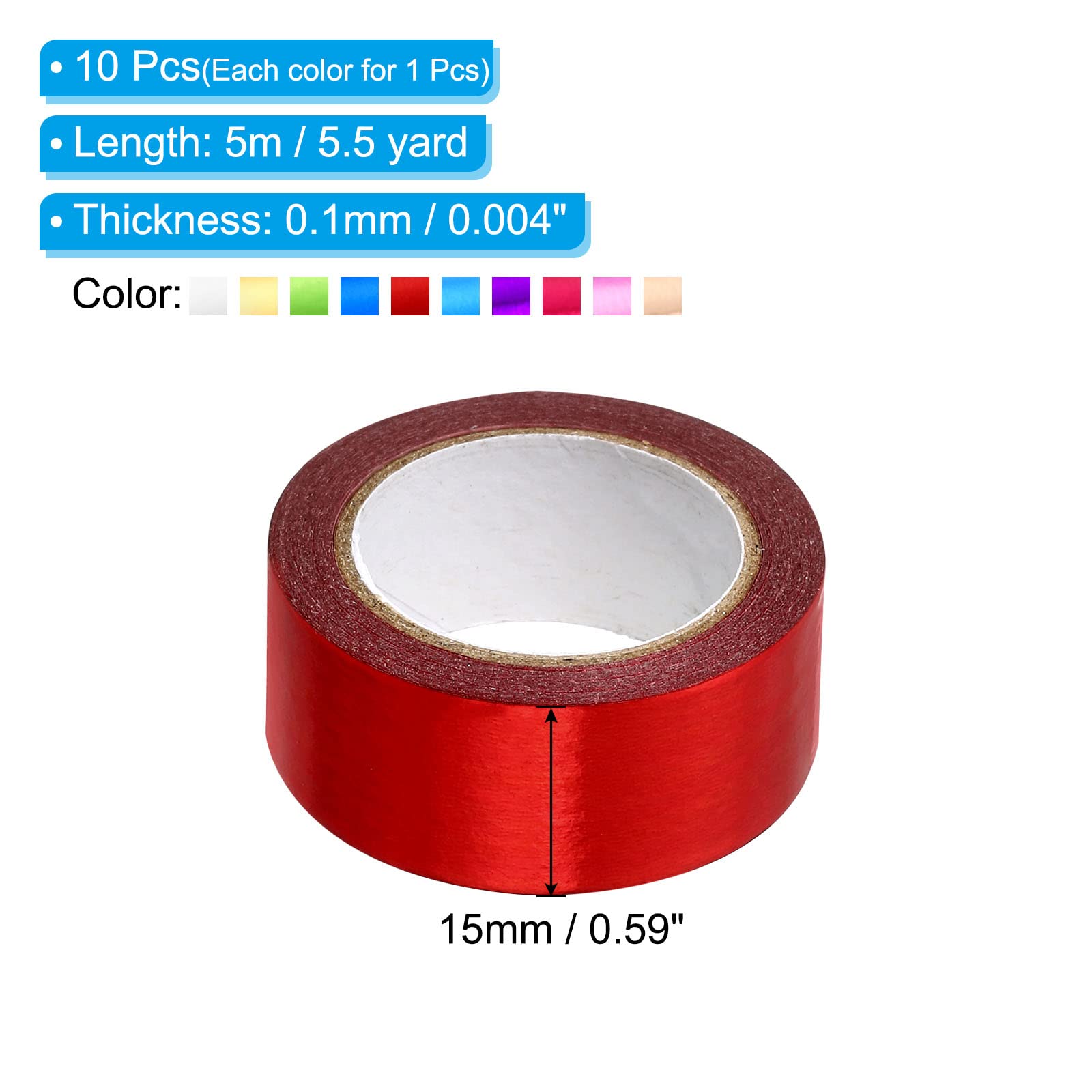 Nastro Adesivo Glitterato Dorato - 3 Rotoli Da 5m X 15mm Per Decorazioni Fai Da Te - Foto 6