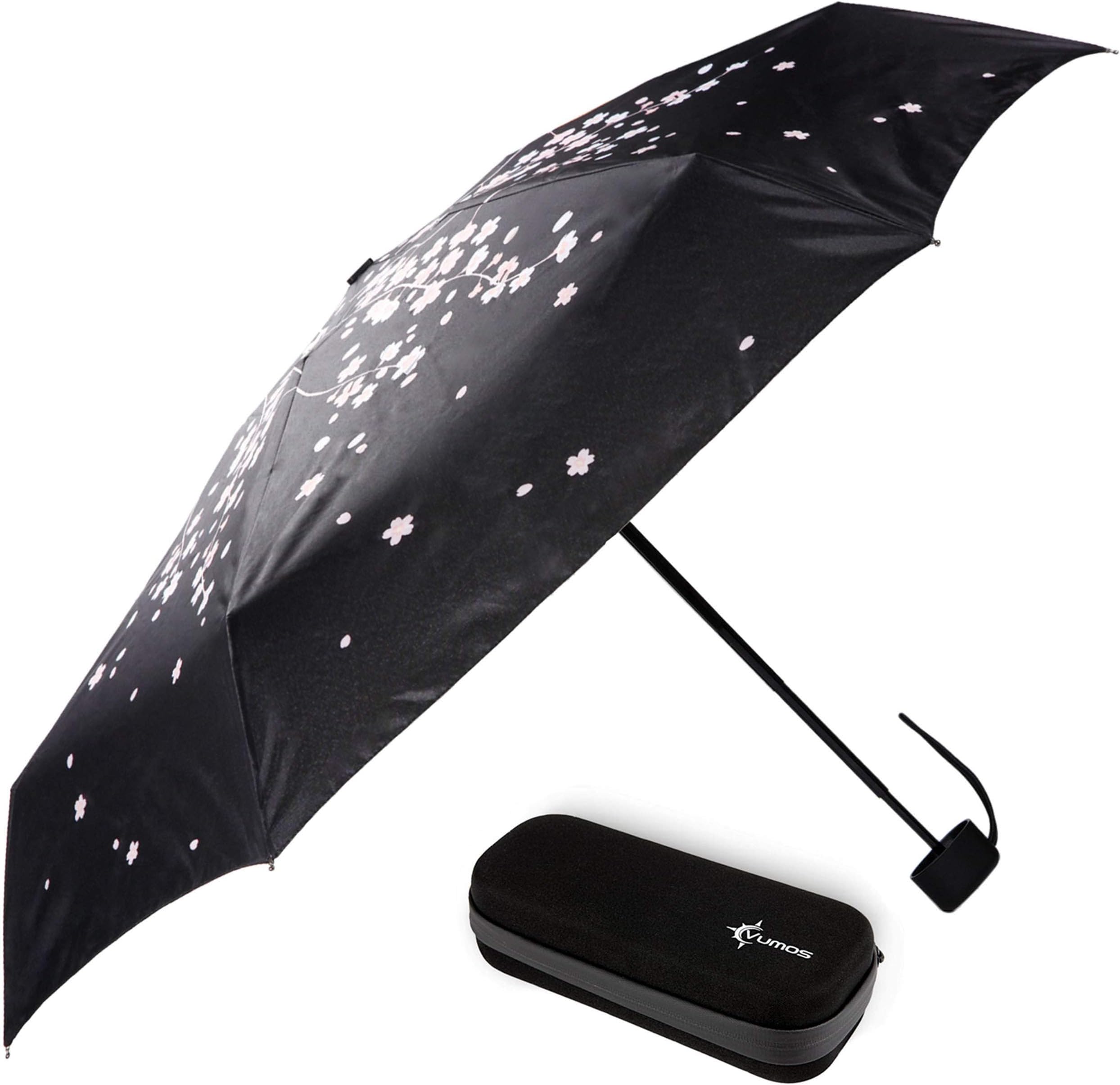Small and Compact Travel Umbrella - Portable Mini Folding Umbrella Perfect for Men, Women or Kids. Has Case to store in Pocket, Purse, Backpack or Car