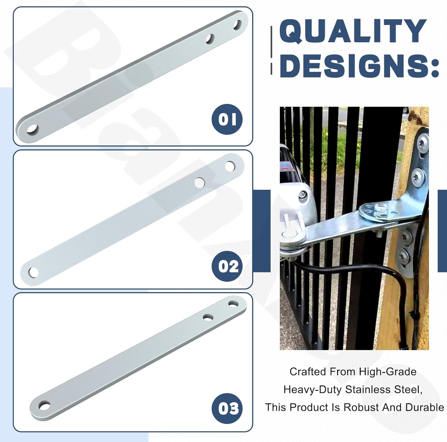 4 Pack Push to Open Brackets Kit for Single & Dual Automatic Gate Systems Compatible with Gh-ost Controls AXPO Bracket - Silver