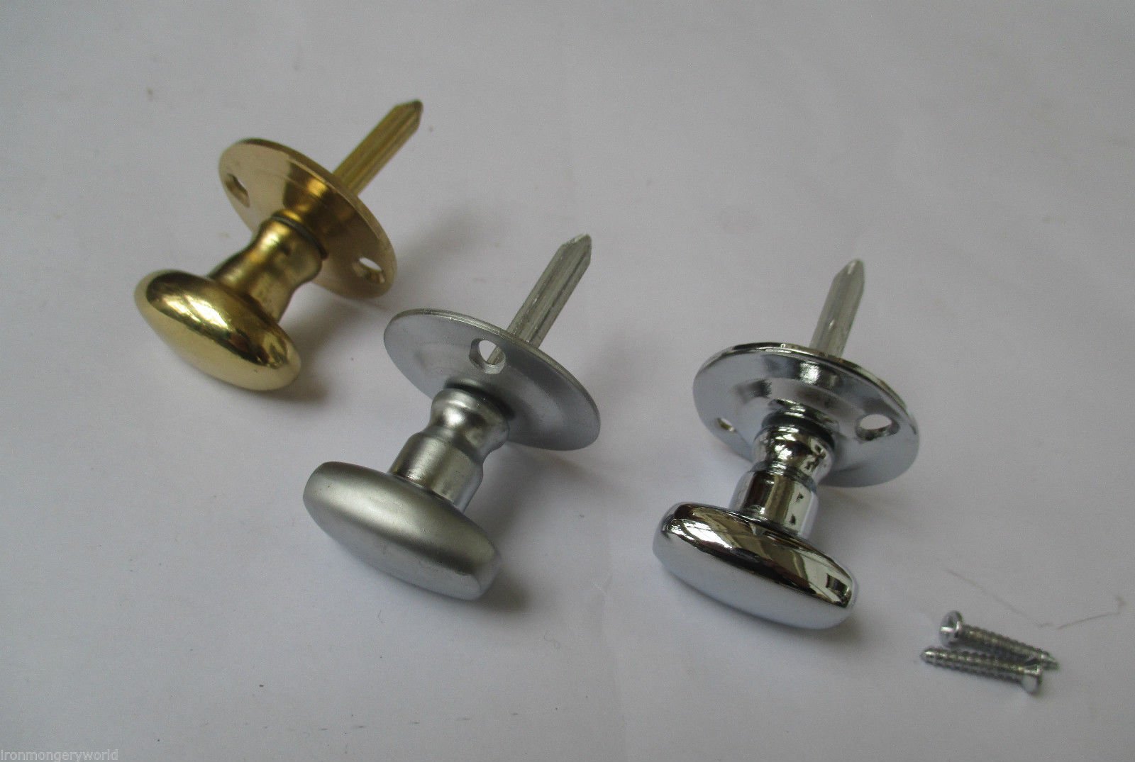 Ironmongery World Chrome Oval Privacy Thumb Turn Bathroom Toilet Door Security Rack Dead Star Lock Bolt (Polished Oval Thumb Turn)