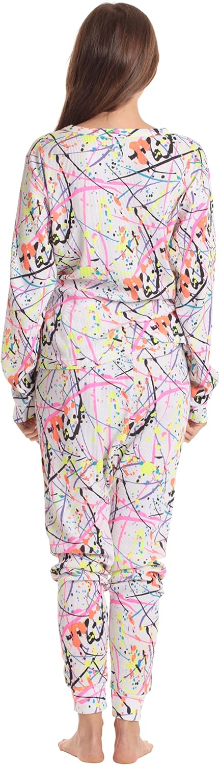 Just Love Women's Tie Dye Two Piece Thermal Pajama Set - Image 3
