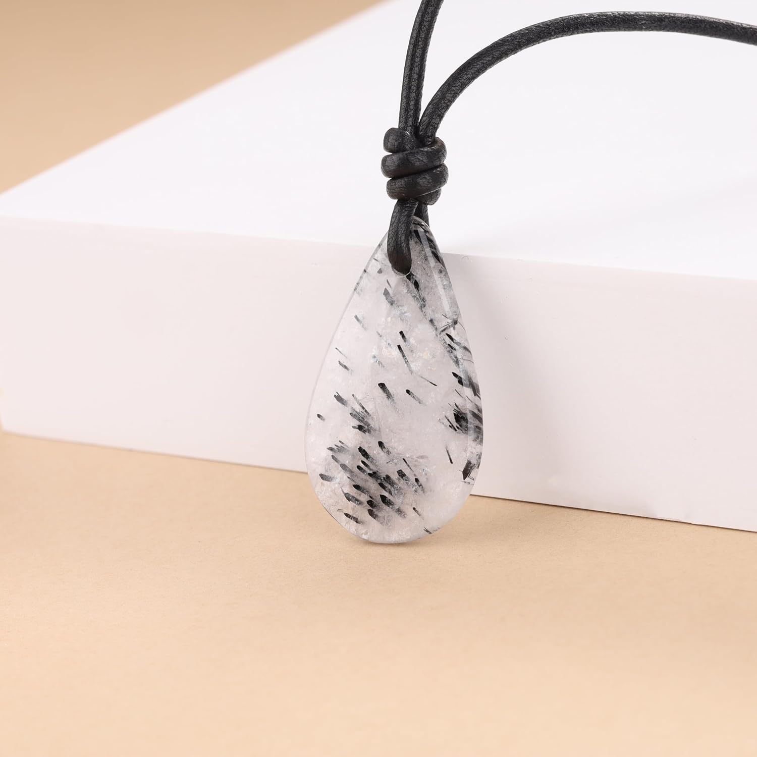 COAI Teardrop Gemstone Necklaces for Women, Crystal Jewelry for Women, Amethyst/Aquamarine/Black Obsidian/Labradorite - Image 4