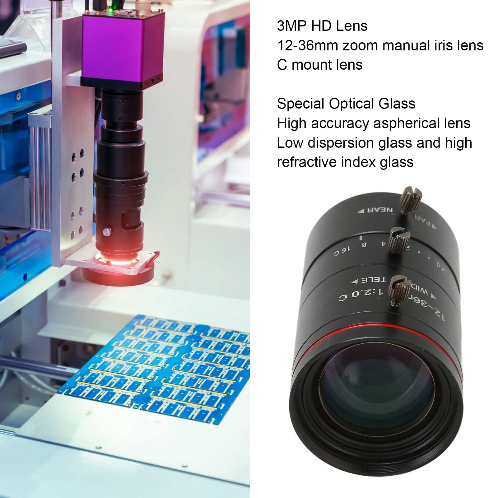 Amazon.co.jp: 産業用カメラ、IP カメラ カメラ、12‑36mm F2.0