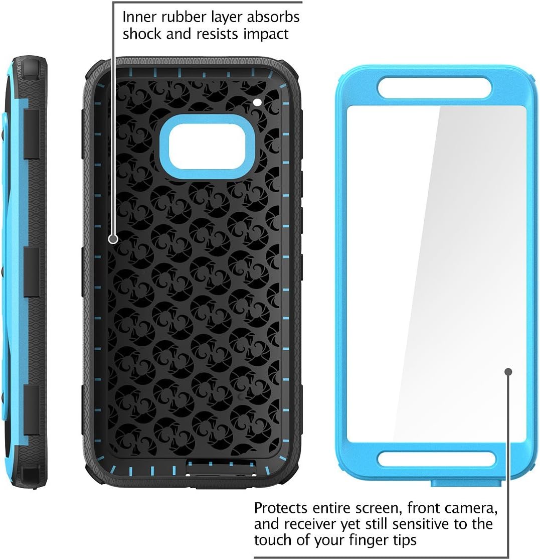 HTC One M9 Case, Armorbox i-Blason HTC One Hima M9 built in Screen Protector Full body Heavy Duty Protection Shock Reduction Bumper Corner (Blue)