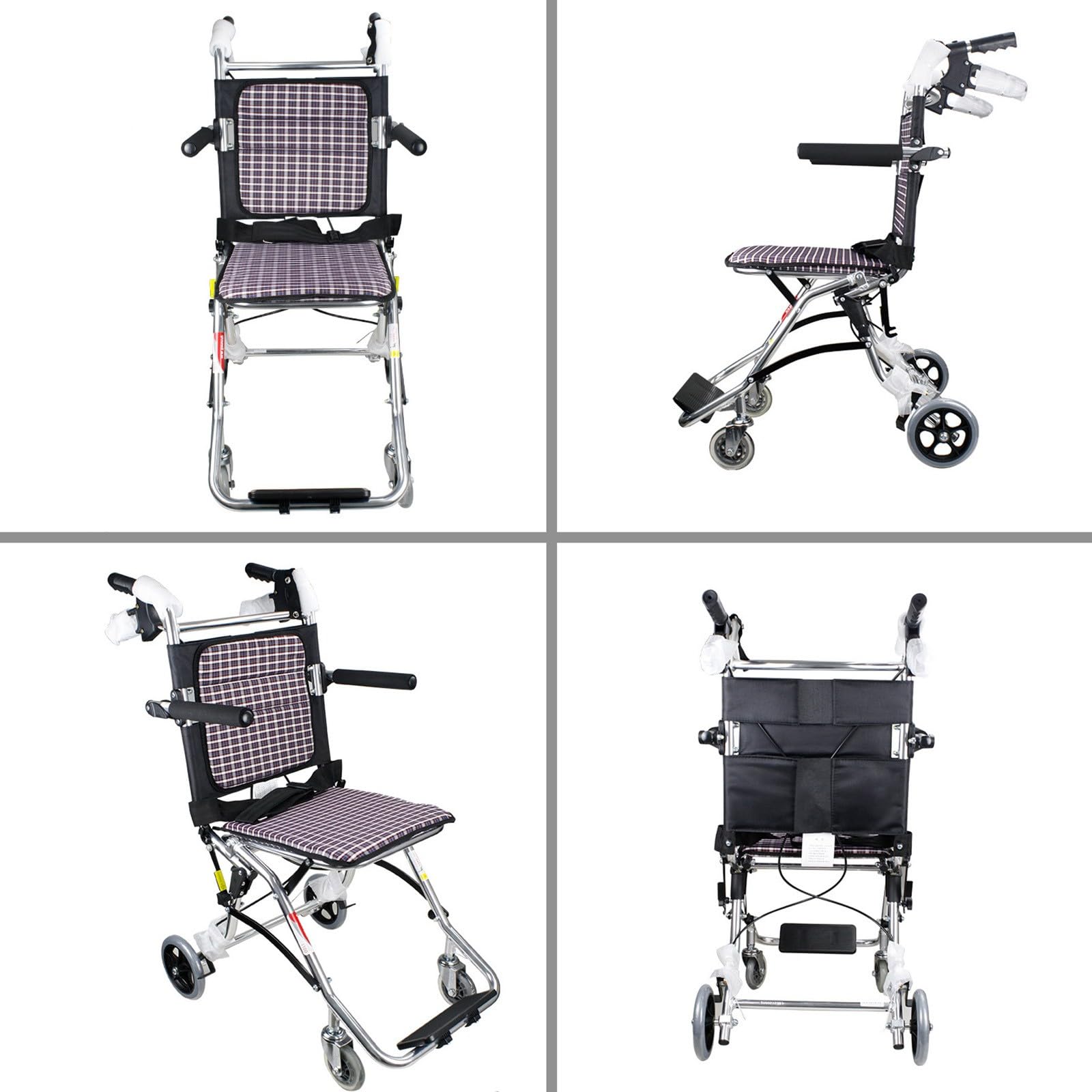 Sillas De Ruedas Plegables Manuales,Silla De Ruedas Plegable Ultraligera Viaje Portátil Pequeño Ligero Manual Silla De Ruedas Tour Durable Ancianos Scooter Silla De Ruedas A