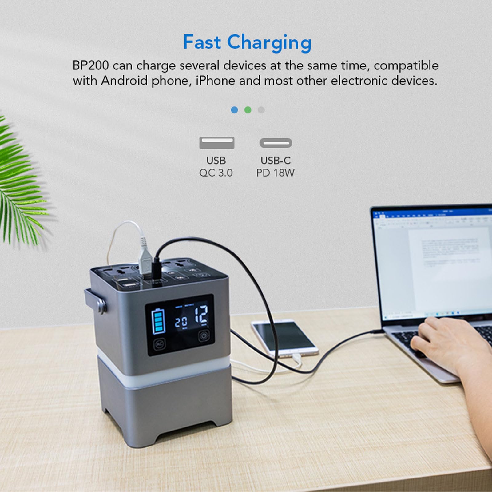 Stazione di Alimentazione Portatile 200W Generatore da Campeggio 62500mAh Batteria di Alimentazione per Escursioni all'aperto RV Emergenza