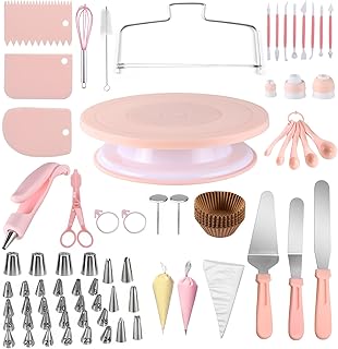 207PCS Cake Decorating Kit Includes Revolving cake turntable for decorat...