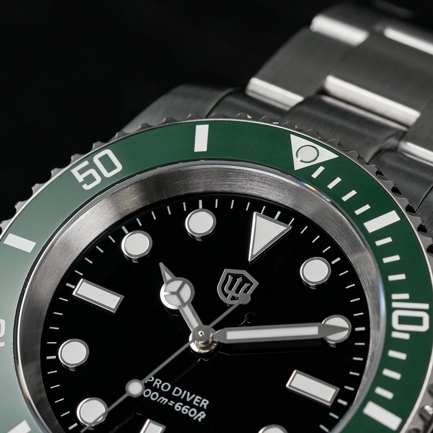 watchdives Reloj de buceo profesional, WD1680Q V2 Japón VH31 Barrido Segundo Cuarzo Reloj de Pulsera de 40 mm Cristal de Zafiro Reloj de 200 m Impermeable Luminoso Reloj Analógico
