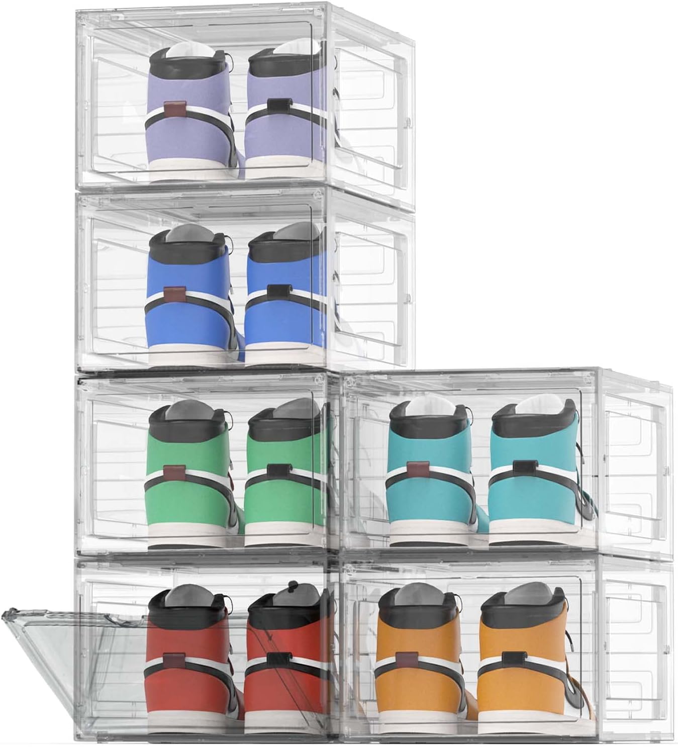 Buy TVKB 6 Pack Large Clear Shoe Organizer Stackable Shoe Storage