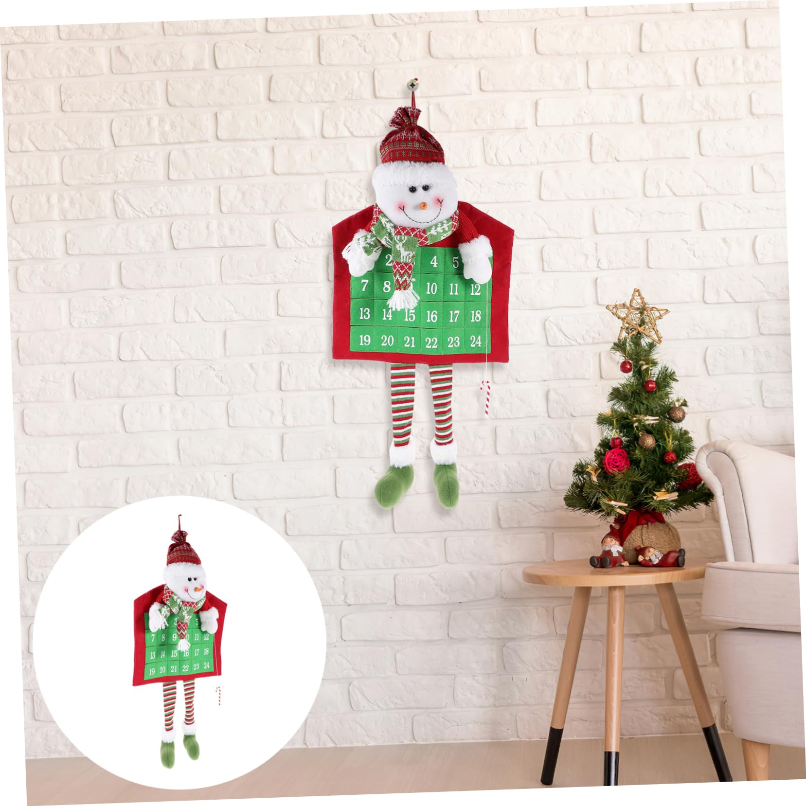 PartyKindom Calendario Dell'avvento Fai da Te Ciondolo per Porta di Casa Decorazione Calendario da Appendere alla Parete per Porte e Interni