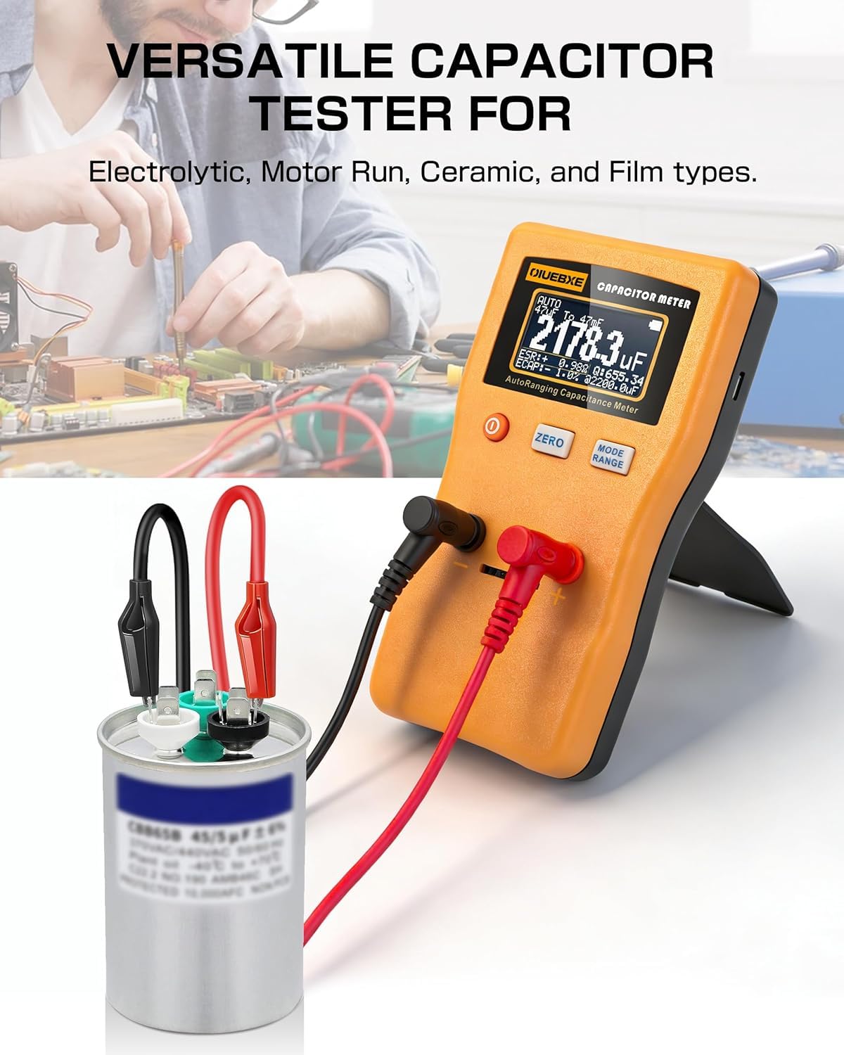 CapMaster 470F Capacitor Tester, 0.01pF–470F Wide-Range Capacitance Meter — Amazon image 5