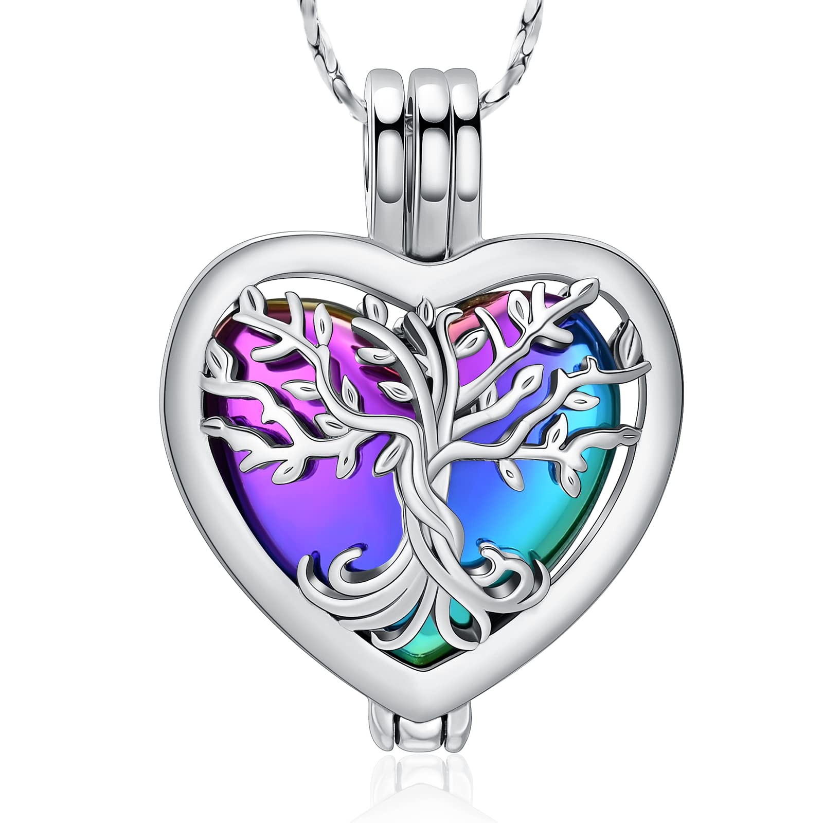 Imrsanl Cremation Jewelry for Ashes - Lotus Flower Ashes Pendant Necklace with Mini Keepsake Urn Memorial Ash Jewelry