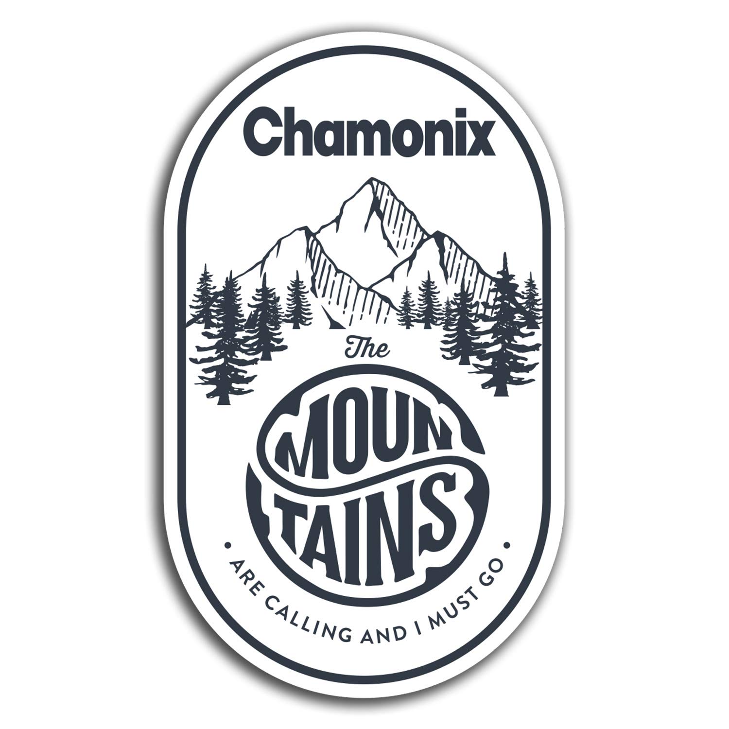 Destination Vinyl Ltd Multi 2 X 10Cm Chamonix Peaks Vinyl Stickers - Travel Sticker Laptop Luggage #23568 (10Cm Tall)
