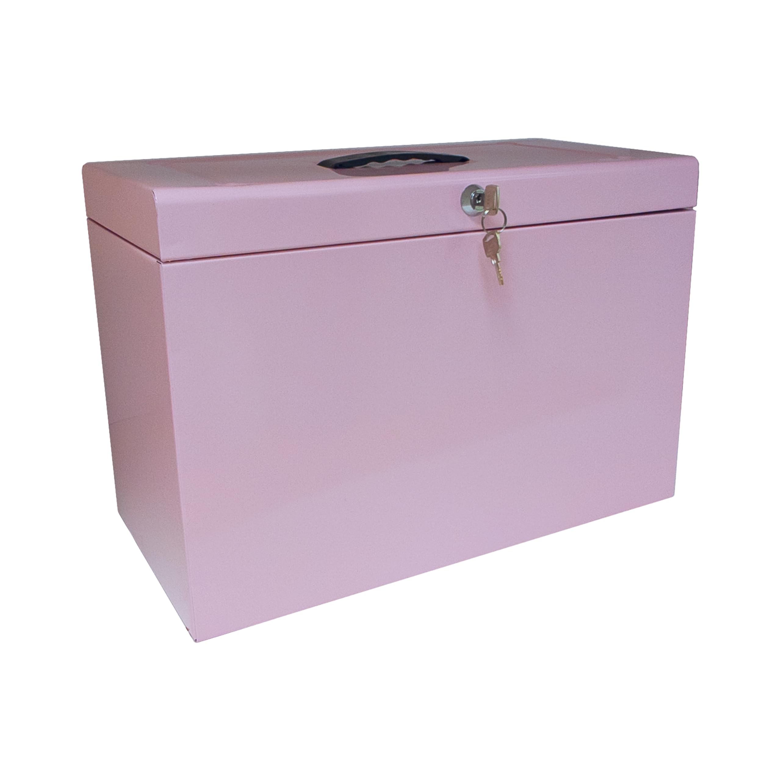 Cathedral Products Pastel Pink A4+ (Foolscap) Steel File Box With Starter Pack Of 5 Suspension Files
