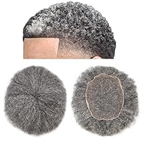 Vista 11 de Afro Toupee para hombres negros, afro rizado para hombre, postizo afro masculino, sistema de reemplazo de cabello ondulado afro masculino, encaje