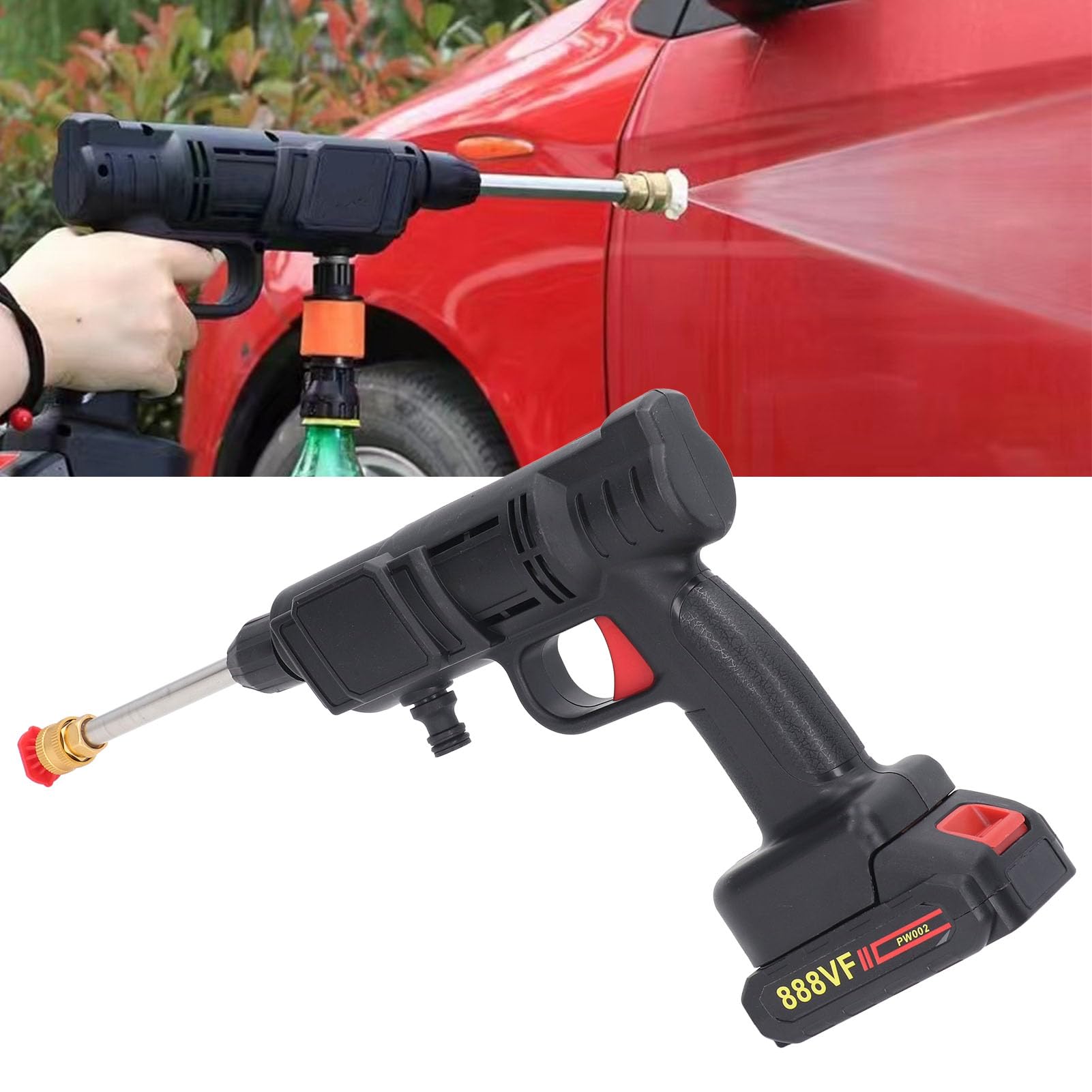 Pistola per Idropulitrice a Batteria, 450PSI Portatile con Batteria Ricaricabile, Pulizia Rapida Ed Efficiente, Accesso All'acqua Ovunque (Spina UE)