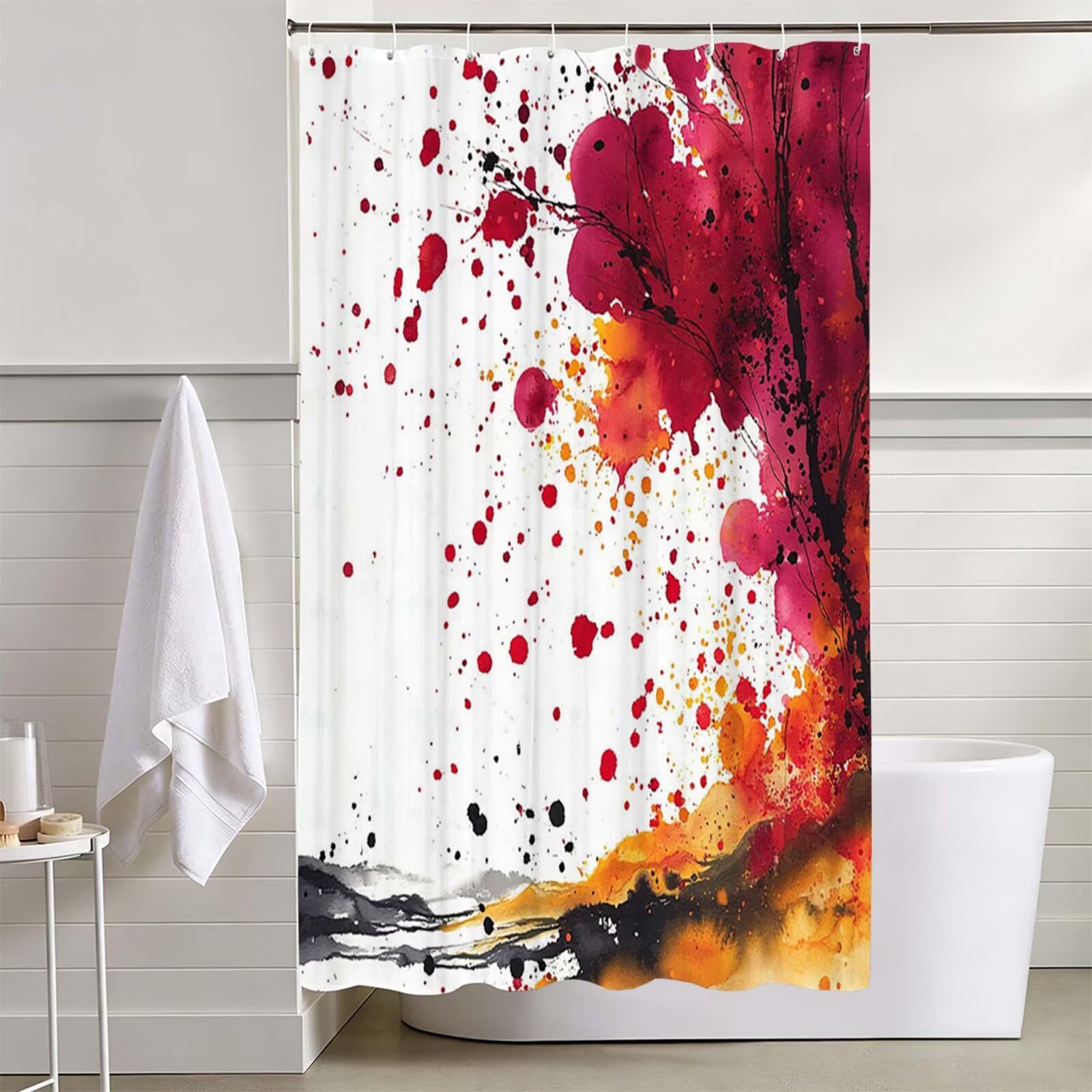 Weiß Duschvorhang, 200x200cm Duschvorhang Badewanne L-300