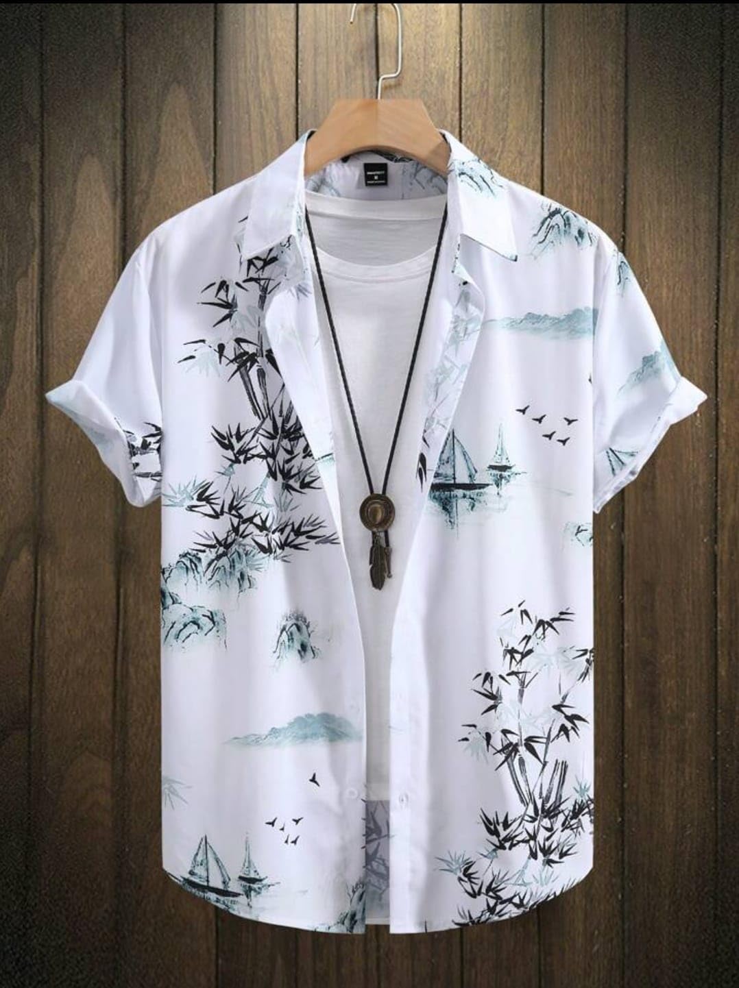 Men's Digital Printed Elastane Shirt | Stretchable Casual Half Sleeve Shirt for Men | Premium Soft Fabric Stylish Summer Wear Shirt Multicolour-image-7