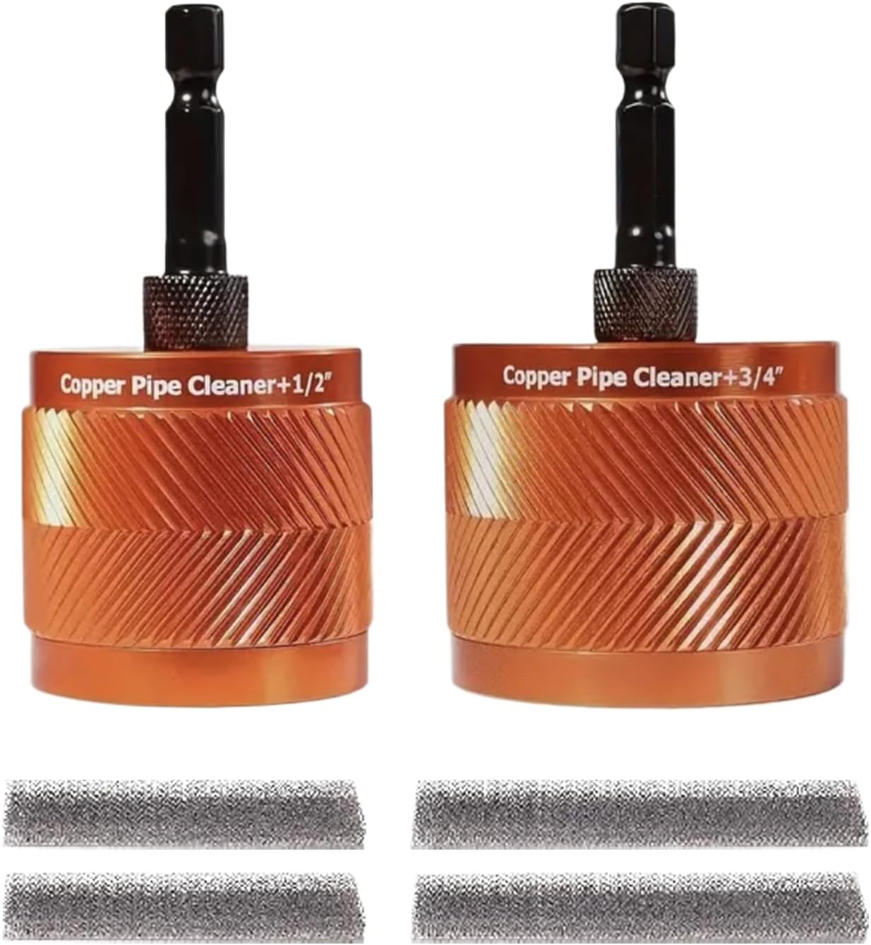 Copper Pipe Brush, Thread Cleaning Tool, Material: Metal, Tubing Polish Brush, PVC Conduit Scrubber, Bristle Replacement Feature, for Pipe Thread Conduit Tubing