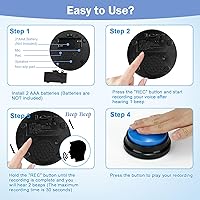 Vista 7 de Paquete de inicio de botones para comunicación para perros, juego de botones de conversación de 8 colores, botón grabable por voz de 30 segundos