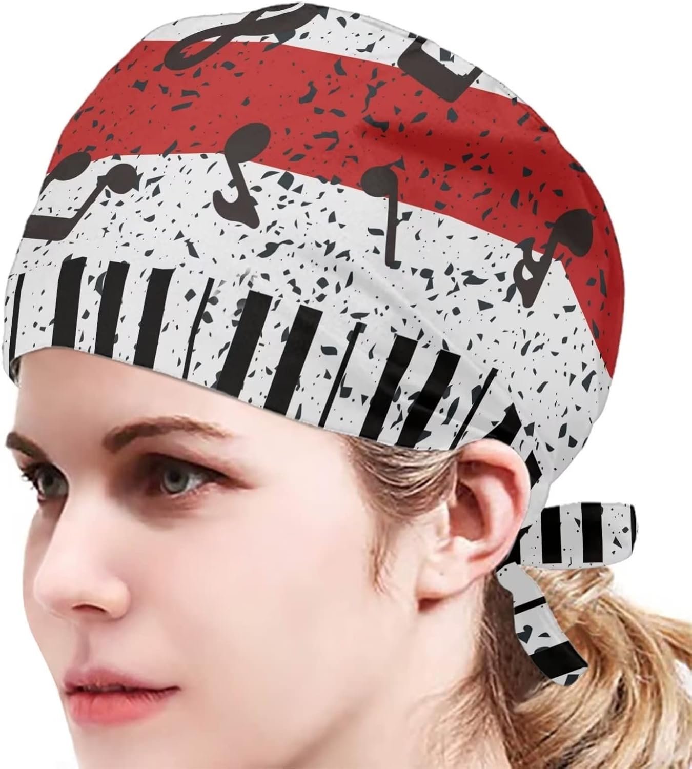 Coloranimal 5PCS Gourd-Shaped Working Cap with Sweatbands Adjustable Tie Back Scrub Working Hats,One Size