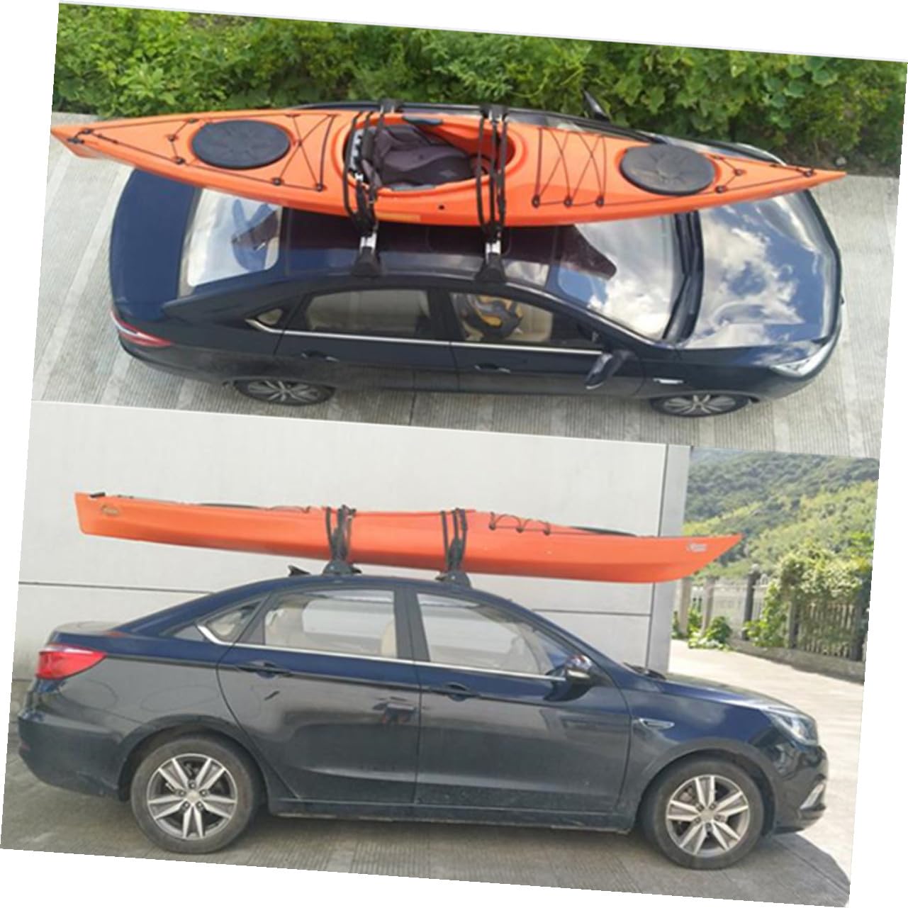 VICASKY Supporto per Barche e Porta Pagaia in Ferro Robusto, Staffa Fissa per Kayak e Gommoni, Accessori per Sport Acquatici, per Trasporto Sicuro su Auto e attività Outdoor