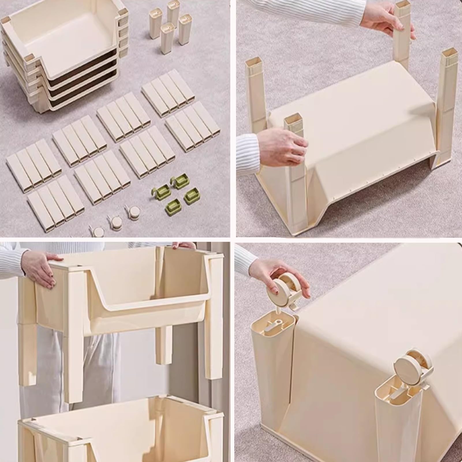 Scaffale multifunzionale per cucina, bagno, soggiorno, organizer rotante su ruote (36 x 25 x 103 cm)