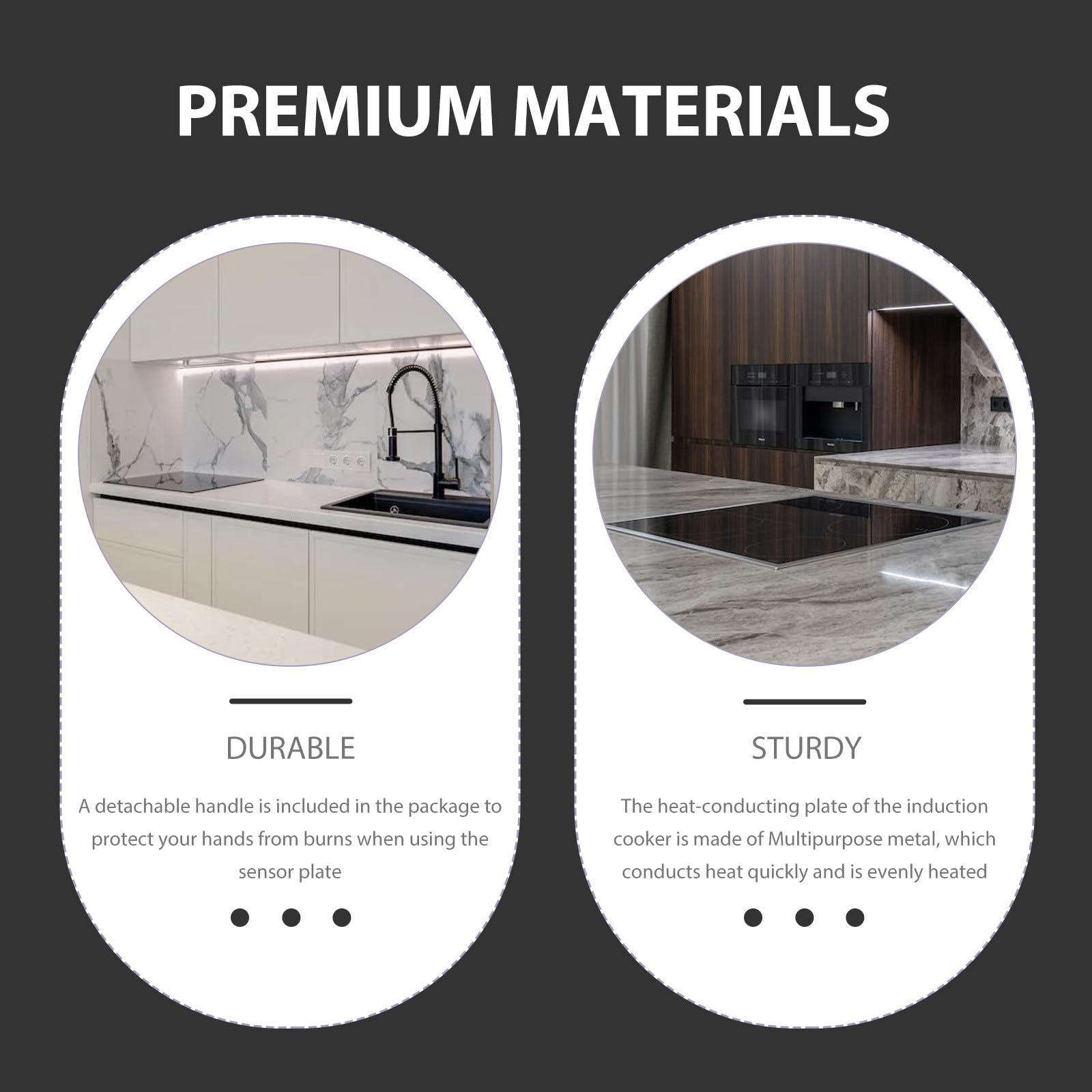 Placa Difusora de Calor de Metal con Mango Desmontable para Estufa Eléctrica y Gas Adaptador de Inducción de Acero Inoxidable para Distribución Uniforme de Calor Cocina