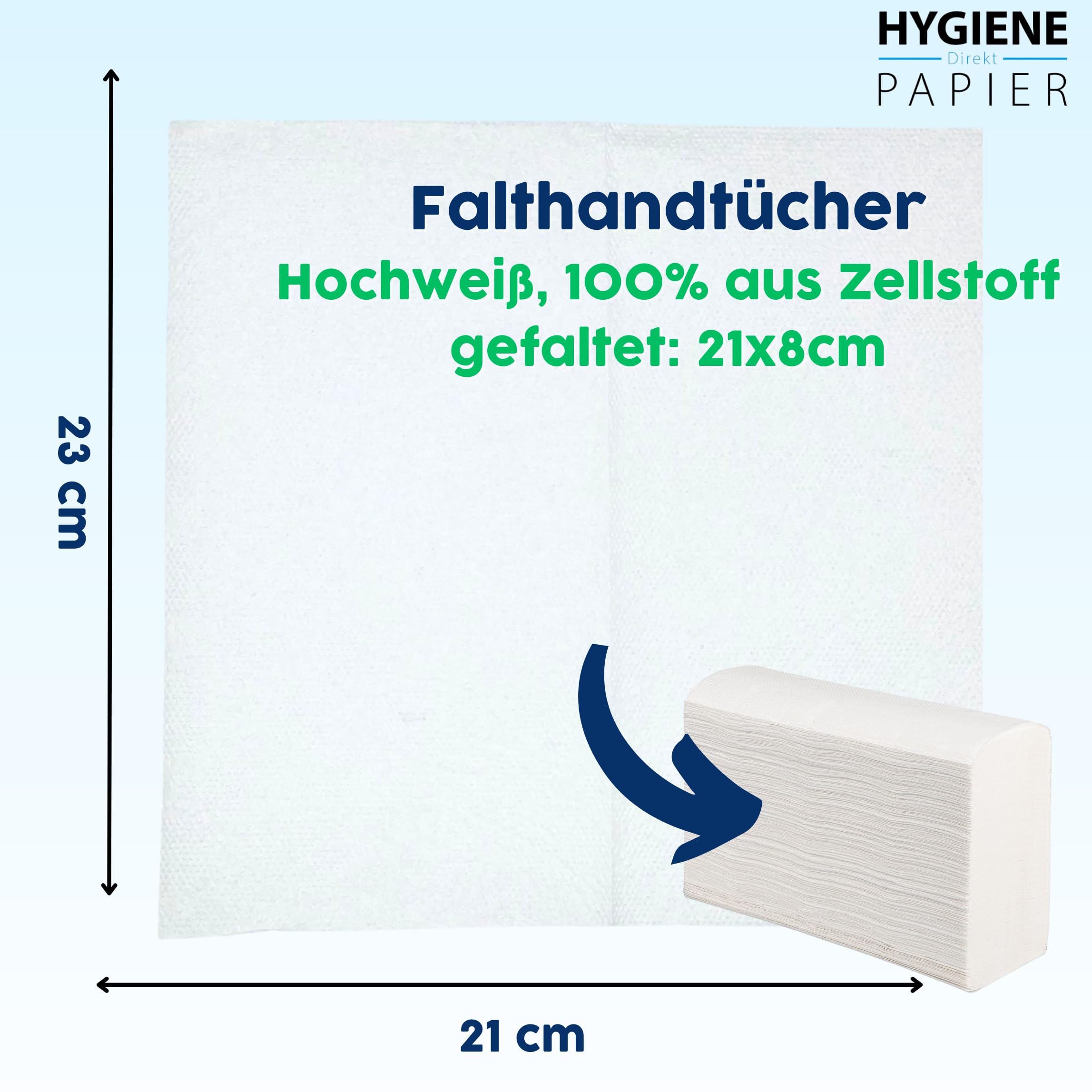 Papierhandtücher N-Falz für Spender | 2-lagig, 21x23cm | 3200 Blatt | 100% Zellstoff, Hochweiß | saugstark, reißfest & weich |Optimal für N-Falz (INTERFOLD bzw. MULTIFOLD) Handtuchspender