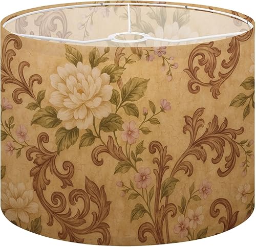 Miniatura 15 de Drum Lamp Shade 70 s Retro Seamless 60s 70s Aesthetic Style Lampshade for Floor Lamps Table Lamps Pendant Light 11"x8.9" Replacement Linen Large