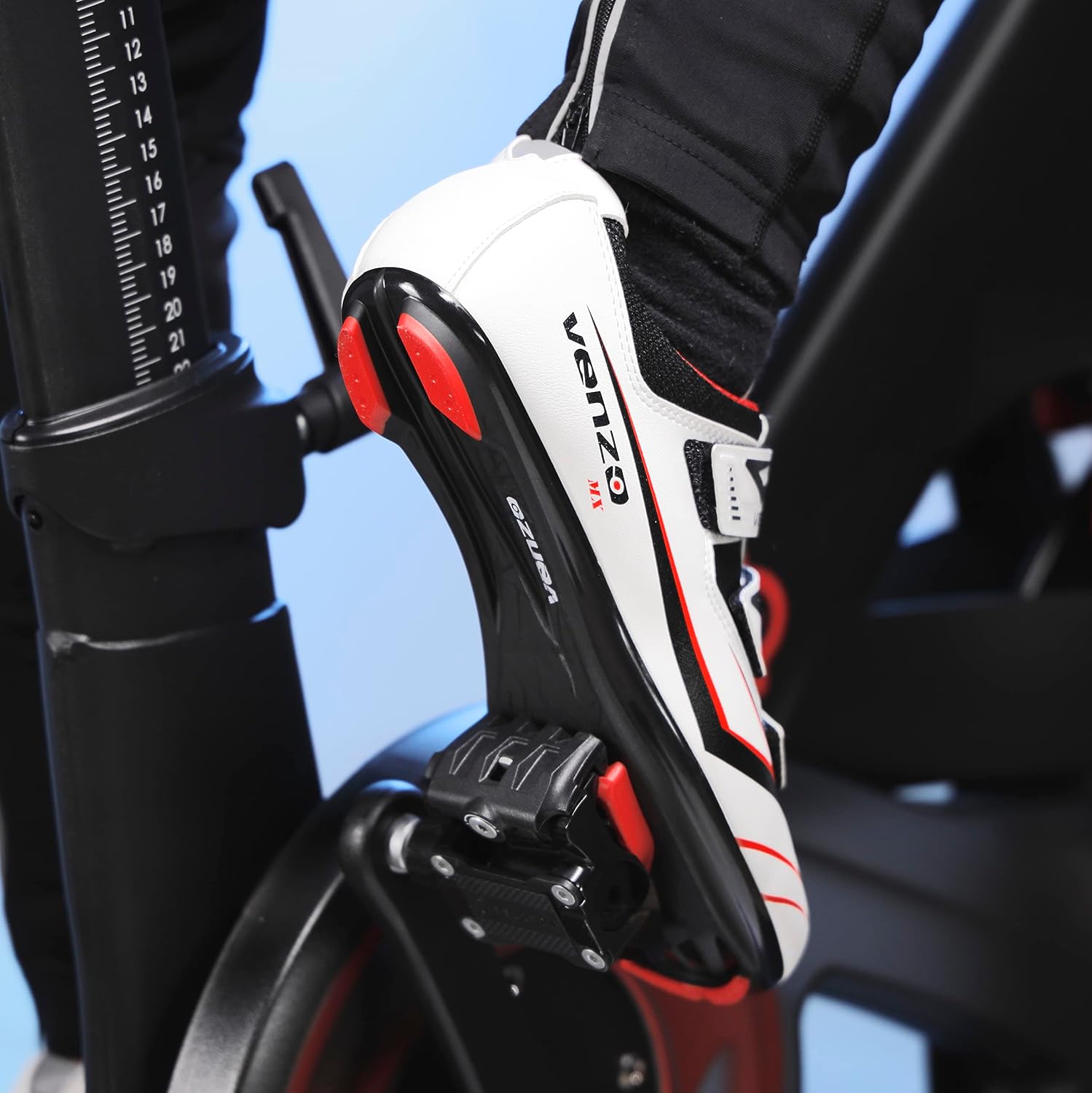 Venzo Bicycle Women's Road Cycling Riding Shoes with 3 Straps - Compatible with Peloton for Shimano SPD & Look ARC Delta - Perfect for Road Racing Bikes - Size 40 Black