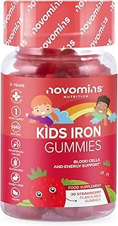 Kids Iron Gummies – Iron Supplement for Kids – Energy & Immune System – Vegan - 1 Month Supply - Kids Vitamins – 30 Chewable Kids Vitamins – Childrens Iron – Kids Iron Gummies by Novomins