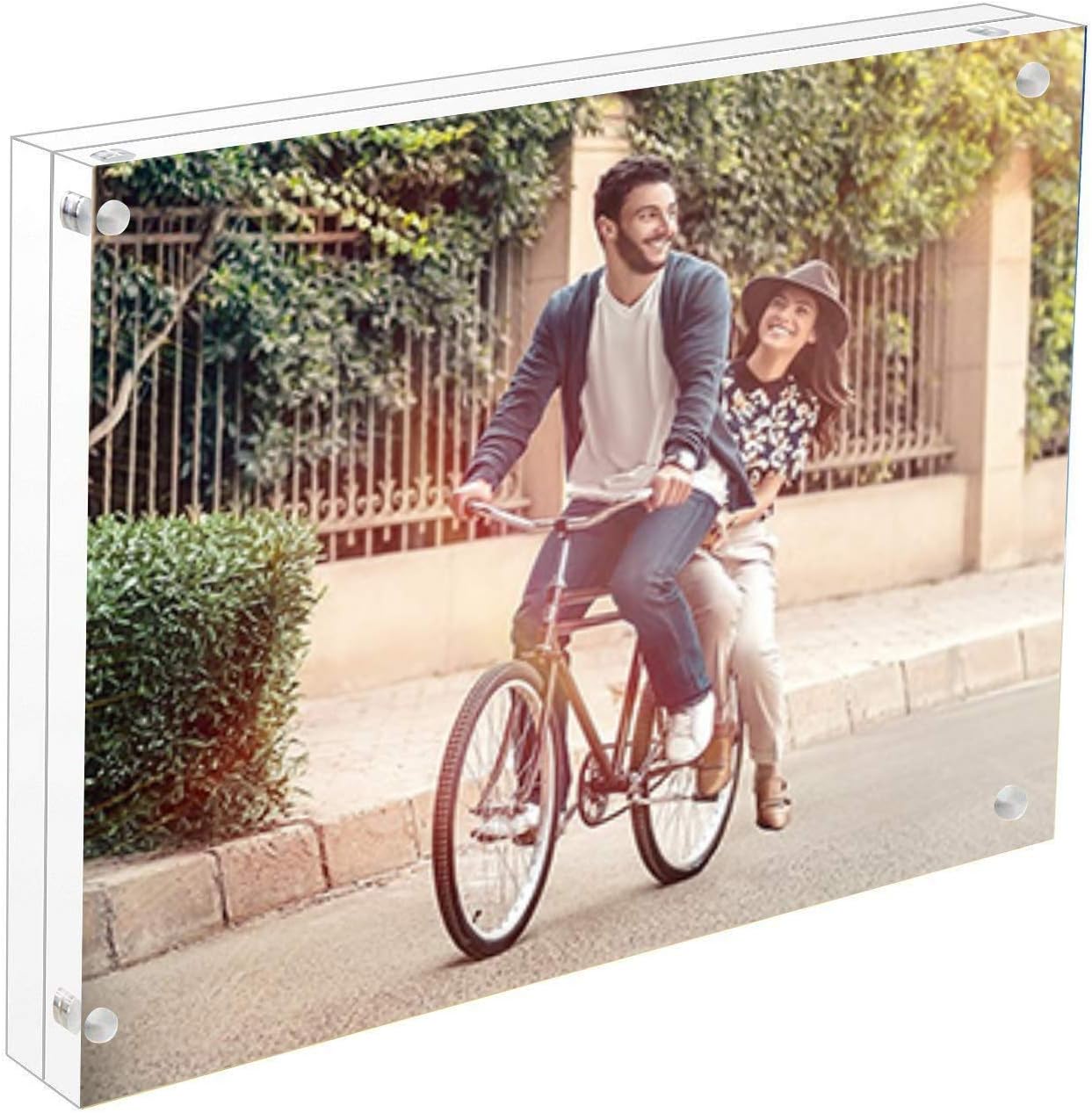Cq acrylic 6x8 Inch Acrylic Picture Frame,Clear 10 + 10MM Thickness Stand In Desk/Table,Pack of 1
