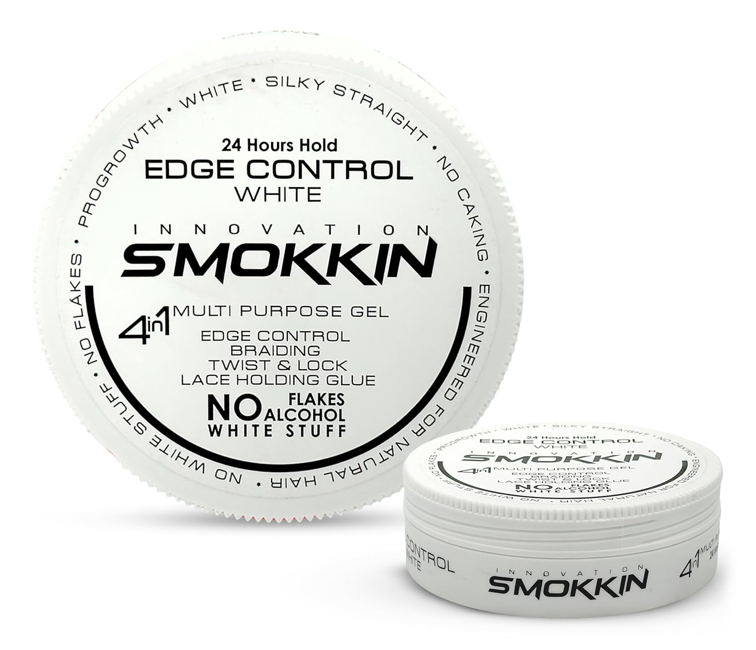 Strong Hold Hair Gel with Argan Oil, Edge Control, Braiding Gel, Twist & Lock Styling Wax, Water-Based Hair Gel for Natural Hair, Long-Lasting Hold – 5.09 FL oz – White