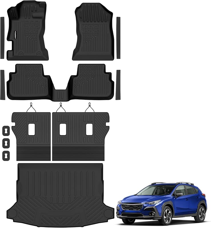 Kit de Tapetes Automotivos em TPE com Revestimento para Porta-Malas e Encostos Aroppca para Subaru Crosstrek 2018–2023 e Impreza 2017–2023, Não Híbrido
