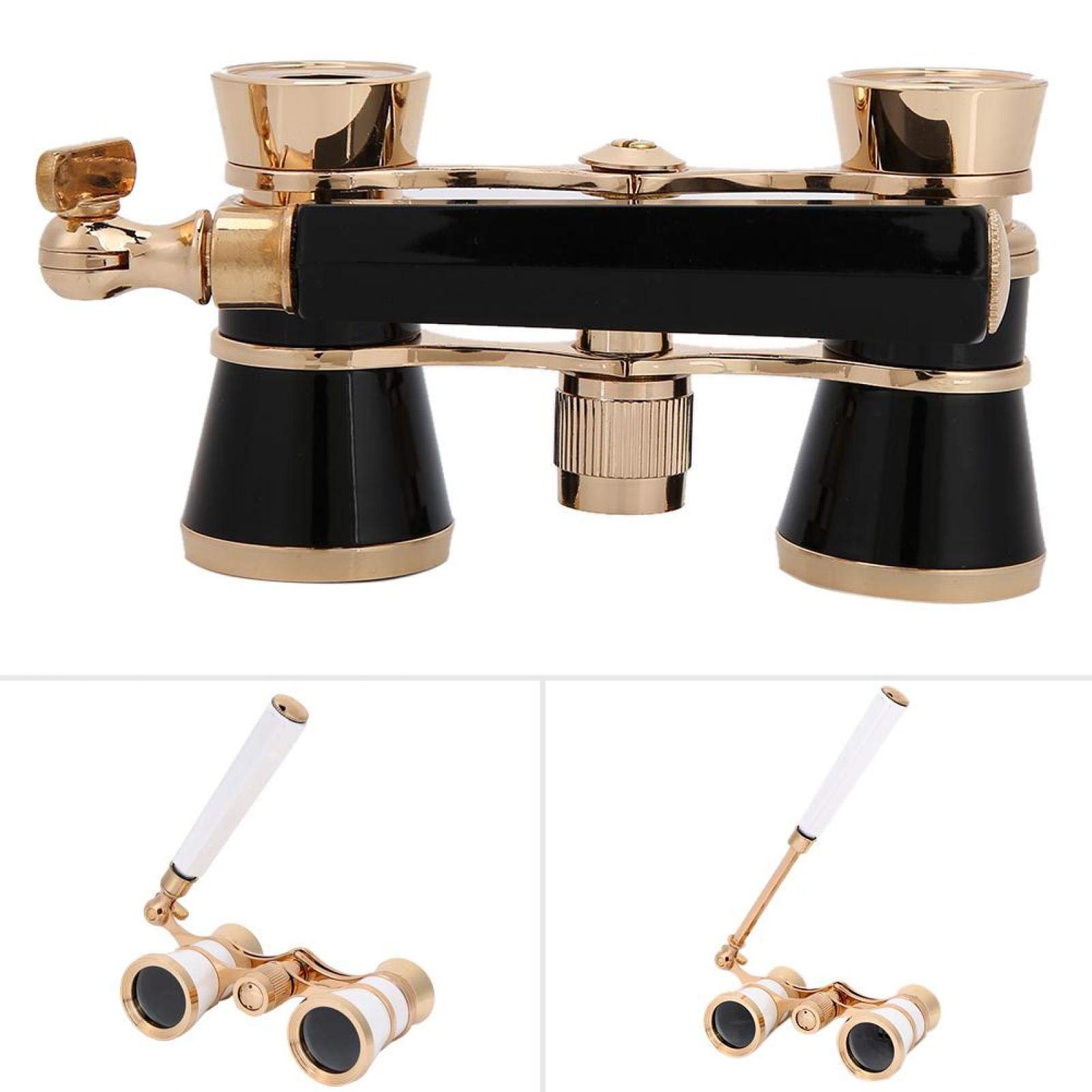 Voluxe Télescope de théâtre détaillé de 3 Couleurs de binoculaire d'opéra pour des Meubles Quotidiens de théâtres(Blanche)