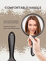 Vista 5 de OMIRO Espejo de mano, espejo de mano de doble cara, espejo de aumento 1X/3X con asa, paquete de 1 (negro transparente)