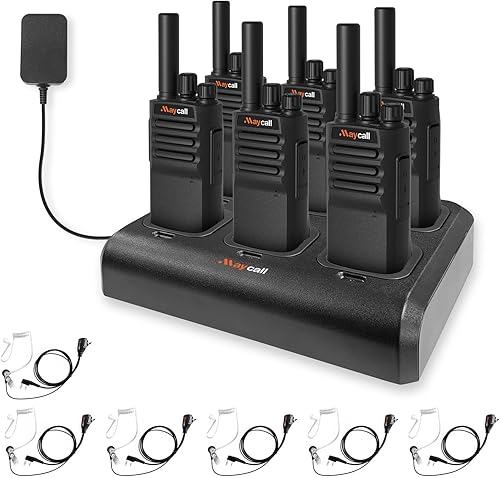 Miniatura 9 de MC-528 Paquete de 4 Walkie Talkies para Adultos, Radio de Dos Vías con Auricular, Radio de 2 Vías de Largo Alcance Batería de 1200mAh Recargable