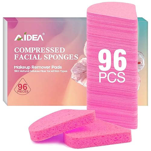 Miniatura 8 de AIDEA - 96 esponjas faciales comprimidas, esponjas faciales desechables, almohadillas de limpieza de cúrcuma, esponjas cosméticas de spa de celulosa