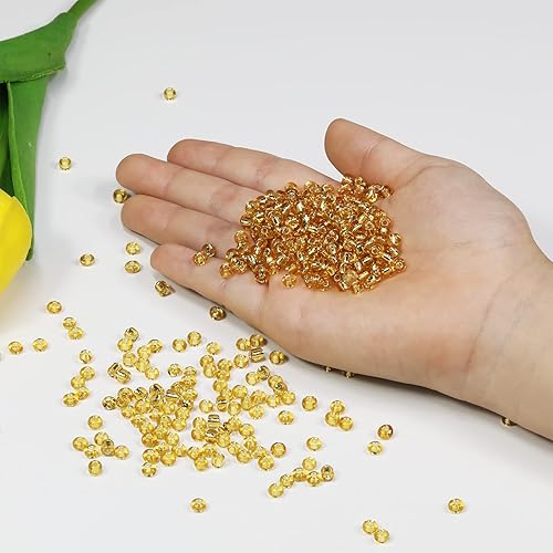 Miniatura 3 de Cuentas de semillas de oro transparentes de 0.079 pulgadas para hacer joyas, 3.88 oz, alrededor de 9800 unidades, cuentas de vidrio 120 para hacer